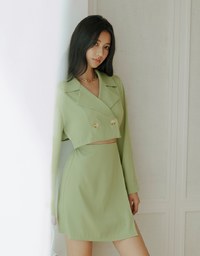 Trench Coat Fake Two Piece Hollow Mini Dress