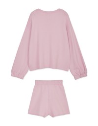 Laidback V Neck Loose Knit Short Set