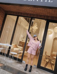 Laidback V Neck Loose Knit Short Set