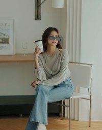 Twisted Puff Sleeve Knitted Two Piece Top