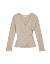 Overlap Scrunch V Neck Crop Top