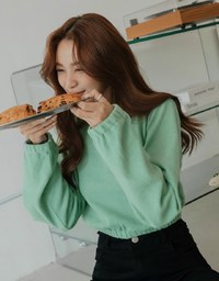 U Neck Woolen Loose Crop Top