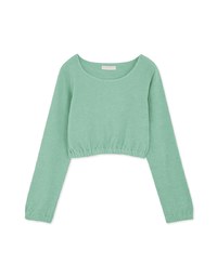 U Neck Woolen Loose Crop Top