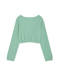 U Neck Woolen Loose Crop Top