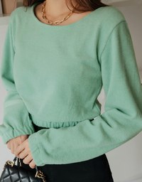 U Neck Woolen Loose Crop Top
