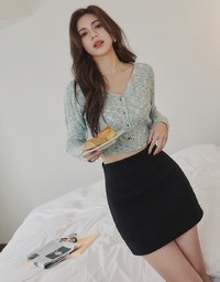 Woolen A-line Skirt