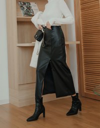 Leather half jacket - Hamong | 60% - Asian Fashion Online Store