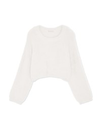 Loose Plush Knit Crop Top