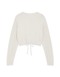 Round Neck Tie Up Twist Knit Crop Top