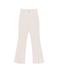 Slim Long Front Slit Flared Jeans