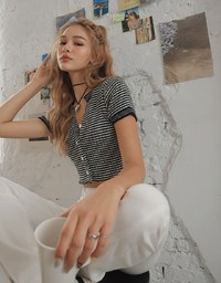 Slim Long Front Slit Flared Jeans