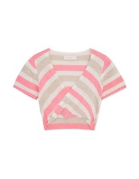 Cross-striped Knit Top