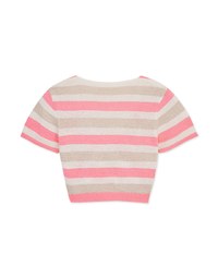 Cross-striped Knit Top