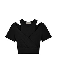Fake Two Piece Crossover Top