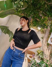 Fake Two Piece Crossover Top