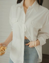 Wrinkle Free Loose Long Blouse