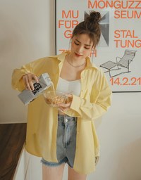 Wrinkle Free Loose Long Blouse