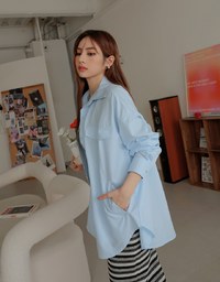 Wrinkle Free Loose Long Blouse