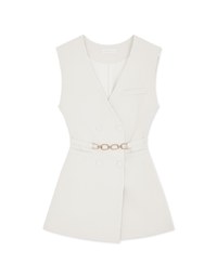 Double Breasted Suit Vest Mini Dress (With Belt)