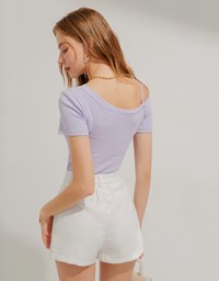 Fake Two-Piece Twisted Design Knit Top