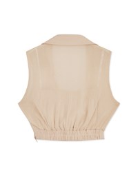 Open Collar Sheer Chiffon Vest (With Padding)