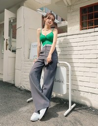【Air 2.0】Zippered Spaghetti Bra Top ( With Padding)