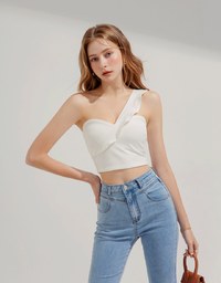One Shoulder Cami Top (With Padding)