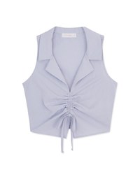 Lapel Drawstring Tank Top