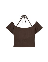Extreme Neck Hollow Push Up Shirred Bra Top