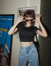 Fantastially Busty Short-Sleeved Bra Top
