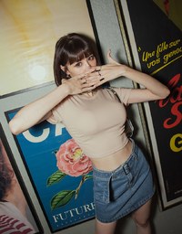 Fantastially Busty Short-Sleeved Bra Top