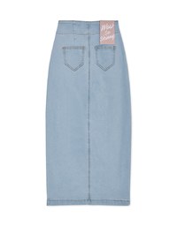 No Filter Irregular Cut Slim Fit Denim Skirt