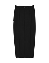 High Waist Elastic Side Slit Long Skirt