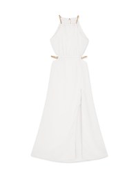 Gold Chain Hollow Slit Long Dress