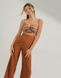 Sensual Style Hollow Knotted Jumpsuit (With Padding)