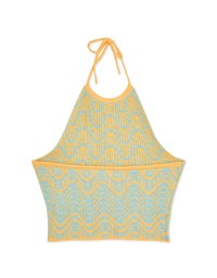 Halter Lace-Up Knit Tank Top