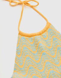 Halter Lace-Up Knit Tank Top