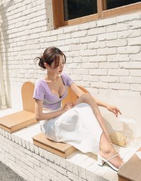 Cooling Push-Up u Collar Crop Fit Bra Top