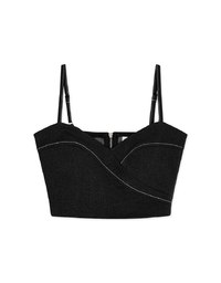 Denim Thread Thin Shoulder Vest (With Padding)
