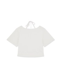 Extreme Neck Hollow Push Up Shirred Bra Top
