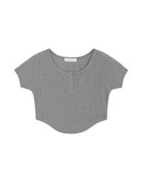 V Neck Crop Knitted Top