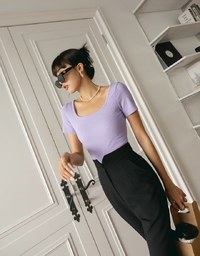 Back Overlap Square Neck Top