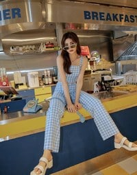 Versatile Checkered Crop Tank Top