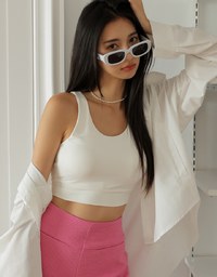【Air 2.0】Cooling Hollowed Back Tank Bra Top ( With Padding)