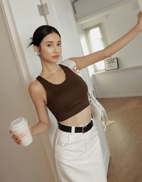【Air 2.0】Cooling Hollowed Back Tank Bra Top ( With Padding)