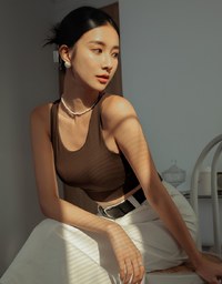 【Air 2.0】Cooling Hollowed Back Tank Bra Top ( With Padding)