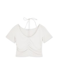 Halter Neck Scrunch Crop Top