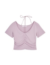 Halter Neck Scrunch Crop Top