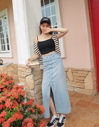Thin Strap Dimensional Line Camisole (With Bra Padding)