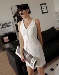Edgy Smart V Neck Mini Dress